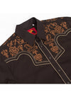 Rodeo Men's Western Cowboy Embroidery - Dark Brown - Broken horn