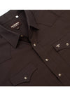 Rodeo Men's Western Solid Cotton Twill Snap Shirt - Brown