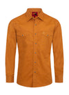 Rodeo Solid Color Long Sleeve Snap - Cognac