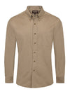Rodeo Men’s Solid Western Twill Button Down Shirt - Khaki - Broken horn