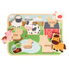 Wooden Barn Animal Puzzle, 6 piece Farm Sounds Learning Toy - Broken horn
