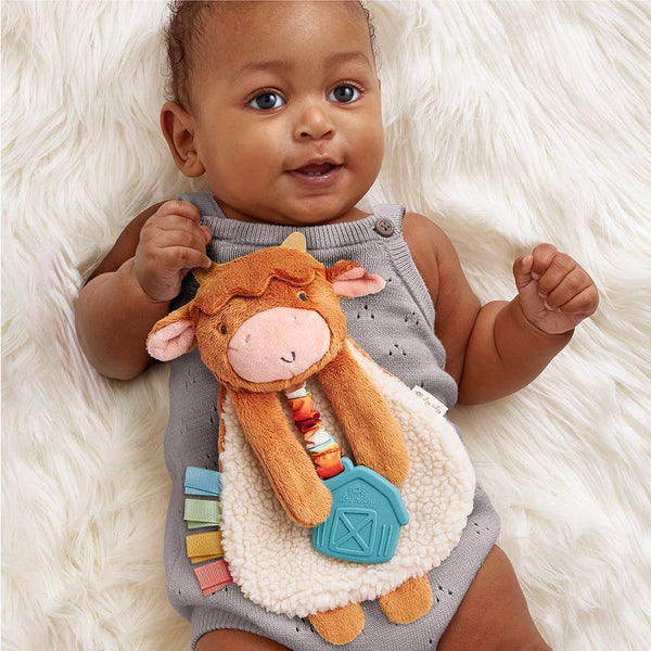 Itzy Ritzy Highland Cow Itzy Friends Lovey™ Plush - Broken horn
