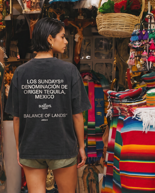 Los Sundays Tequlia The Balance Tee - Vintage Black / White - Broken horn