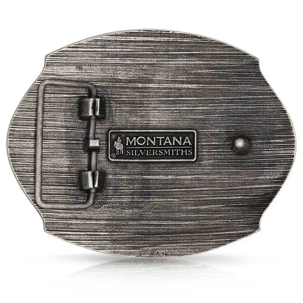Montana Silversmiths Cowboy Up Bull Rider Buckle - Broken horn