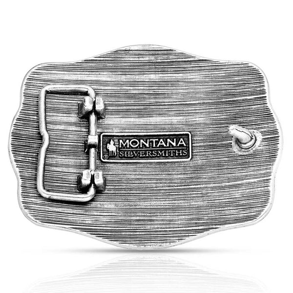 Montana Silversmiths The Roundup Team Roper Buckle - Broken horn