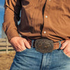 Montana Silversmiths The Roundup Team Roper Buckle - Broken horn