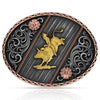 Montana Silversmiths Tri Color Rodeo Buckle - Broken horn