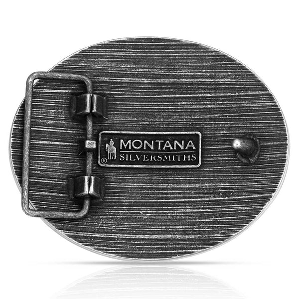 Montana Silversmiths Tri Color Rodeo Buckle - Broken horn