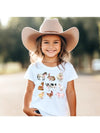 Farm Animals With Bows Kids Farm Girl Tee Shirt