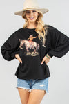 Western Cowboy Vinyl Graphic Crewneck