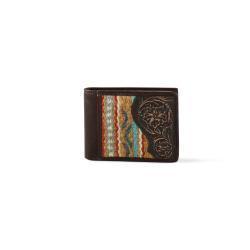 Ariat Bifold Wallet Tooled Rug Brown
