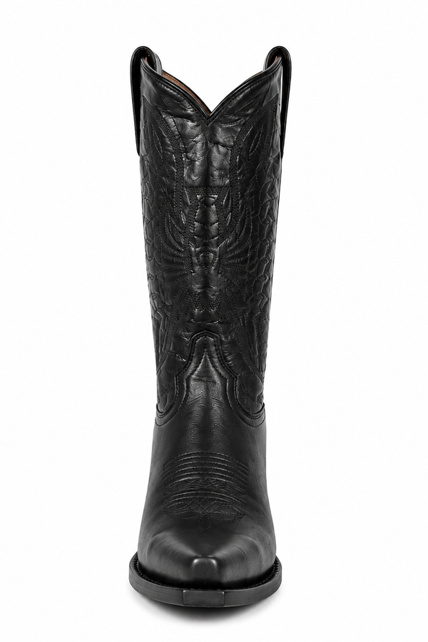 Cualtralba Women Snip Toe Waxi All Black Boot - Broken horn