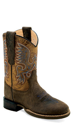 Old West Kids Broad Round Toe Boot