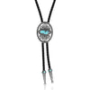 Montana Silversmiths Boot Stitch Turquoise Bolo Tie - Broken horn