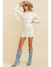 Fringe Distressed Button Up Dress