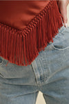 Women's Strapless Fringe Top