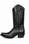 Cualtralba Women Snip Toe Waxi All Black Boot - Broken horn
