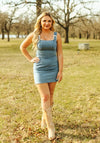 Denim Buckle Strap Dress