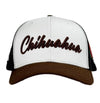 Del Cesar Forty Five Cap - White 6 Panel Trucker Cap - Broken horn