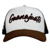 Del Cesar Forty Five Cap - White 6 Panel Trucker Cap - Broken horn