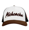 Del Cesar Forty Five Cap - White 6 Panel Trucker Cap - Broken horn