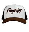 Del Cesar Forty Five Cap - White 6 Panel Trucker Cap - Broken horn