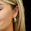 1" Turquoise Inlay Hoop Earring