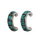1" Turquoise Inlay Hoop Earring