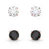 Opposites Attract Double Crystal Post Earring Set