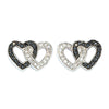 Black Crystal Double Heart Earrings