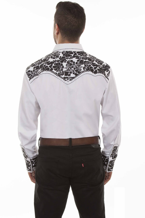 Scully Floral Tooled Embroidery Shirt