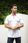 Men's Modern Guayabera Shirt - White