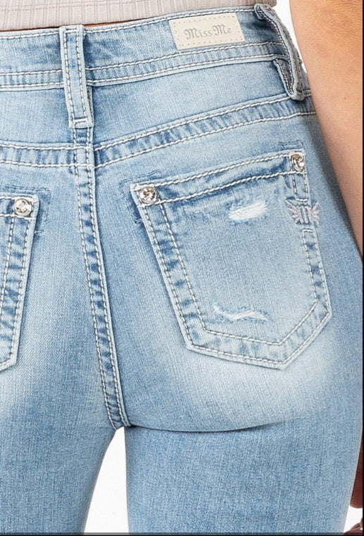 Miss Me Distressed High Rise Bootcut Jeans