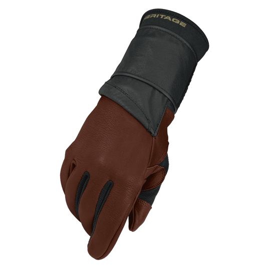 Heritage Pro 8.0 Bull Riding Glove - Brown Left Hand