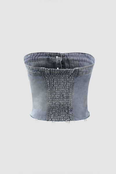Wrapped Denim Corset Top
