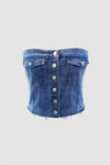 Wrapped Denim Corset Top