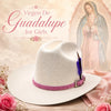 Hooch Girls Virgen de Guadalupe Sombrero – Pink Band Western Vaquera Hat with Genuine Feather - Broken horn
