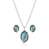 World's Feather Turquoise Jewelry Set