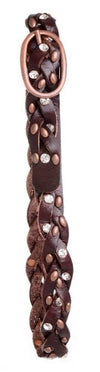 Kids Braided Rhinestone Belt