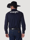 Wrangler Logo Long Sleeve Button Down - Navy