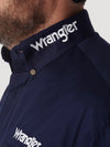 Wrangler Logo Long Sleeve Button Down - Navy