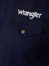 Wrangler Logo Long Sleeve Button Down - Navy