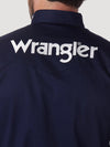 Wrangler Logo Long Sleeve Button Down - Navy