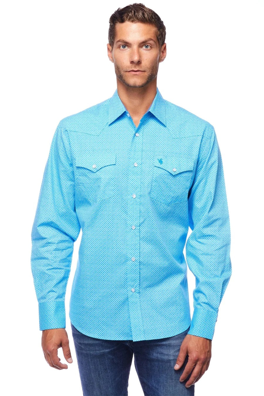 Rodeo Long SLeeve All Over Print - Baby Blue