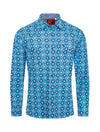 Rodeo Aztec Print Snap Long Sleeve - Blue