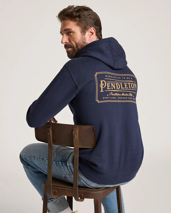 Pendleton Heritage Logo Hoody - Navy Blazer Gold