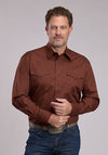 Roper Men's Amarillo Allover Print Stretch Snap Shirt - Broken horn
