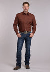 Roper Men's Amarillo Allover Print Stretch Snap Shirt - Broken horn