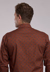 Roper Men's Amarillo Allover Print Stretch Snap Shirt - Broken horn