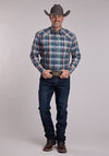 Roper Men's Amarillo Plaid Western Shirt - Broken horn